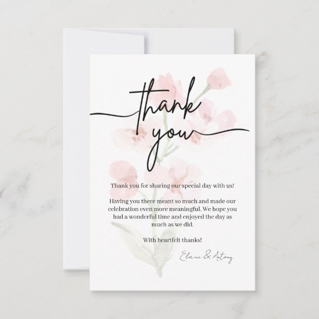 Tarjeta de agradecimiento personalizada elegante (Anverso)