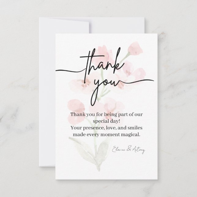 Tarjeta de agradecimiento personalizada elegante (Anverso)