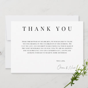 Tarjeta de agradecimiento personalizada en blanco