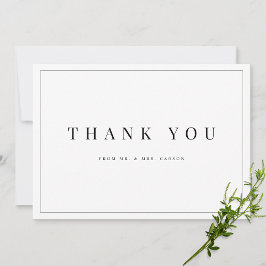 Tarjeta de agradecimiento personalizada en blanco 
