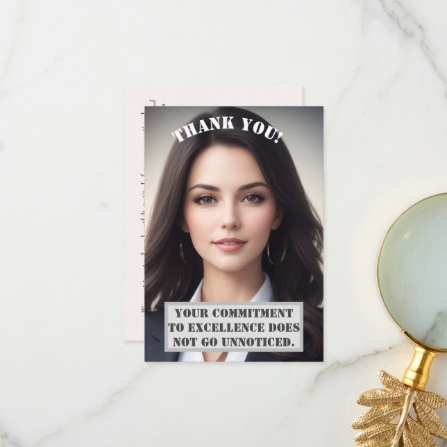 Tarjeta de agradecimiento personalizada: Excelenci (Anverso/Reverso In Situ)