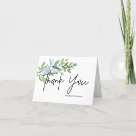 Tarjeta de agradecimiento personalizada Floral azu