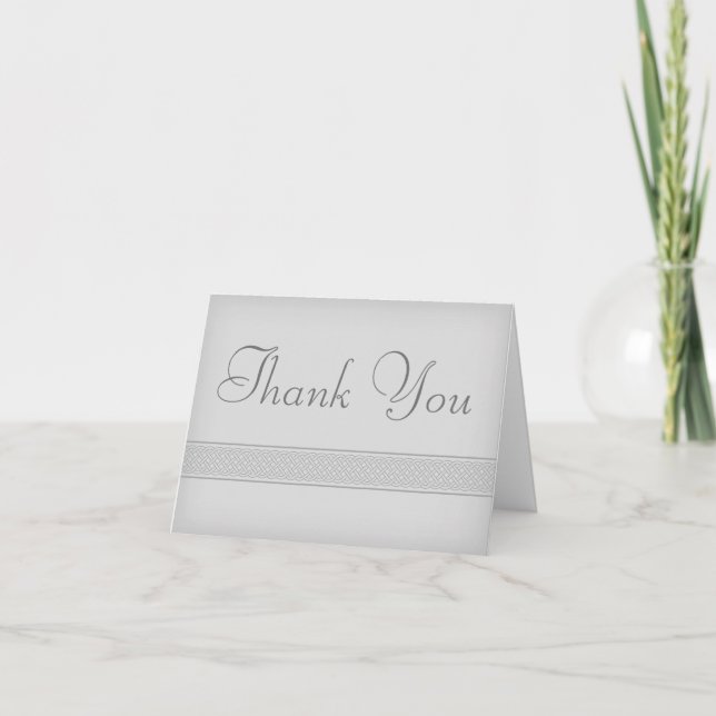 Tarjeta de agradecimiento personalizada gris con n (Anverso)
