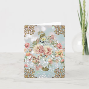 Tarjeta de agradecimiento personalizada Ornate Flo