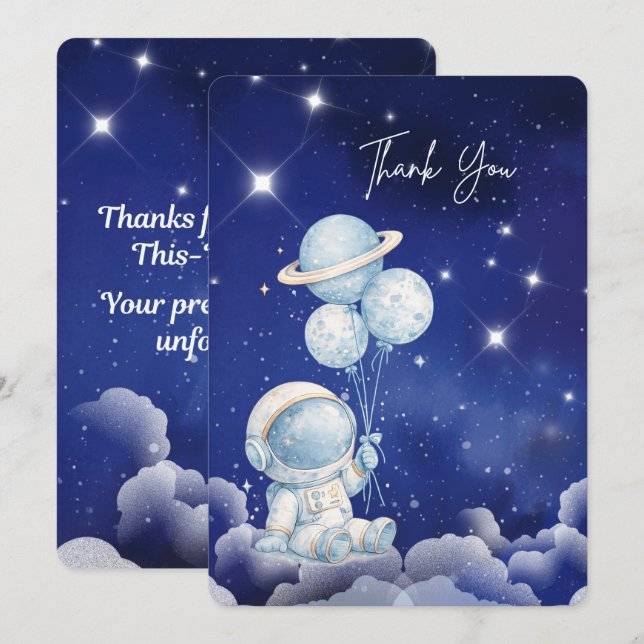 Tarjeta de agradecimiento personalizada para astro (Anverso / Reverso)