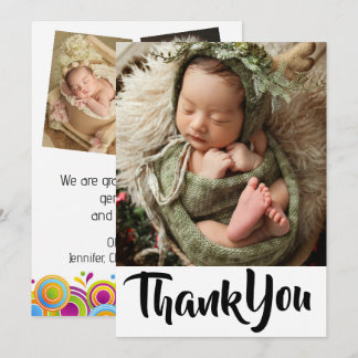 Tarjeta de agradecimiento personalizada para baby