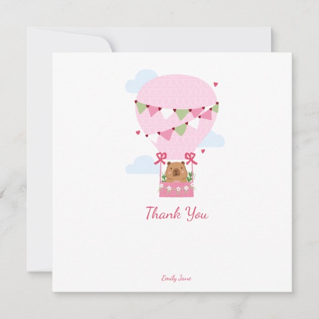 Tarjeta de agradecimiento personalizada para baby  (Anverso)