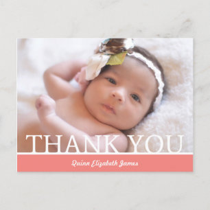 Tarjeta de agradecimiento personalizada para bebé