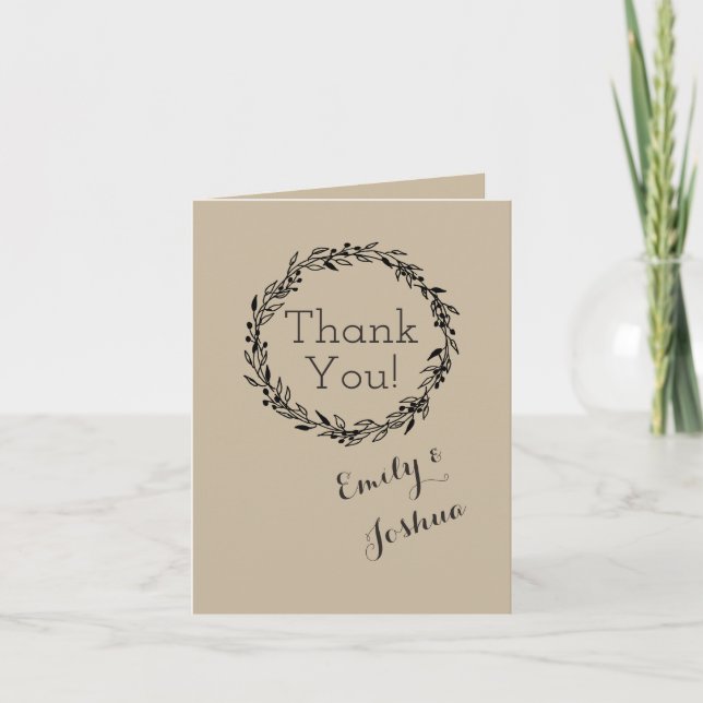 Tarjeta de agradecimiento personalizada para boda  (Anverso)