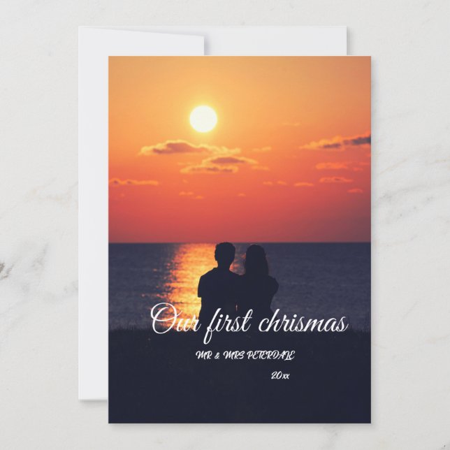 Tarjeta de agradecimiento personalizada para boda  (Anverso)