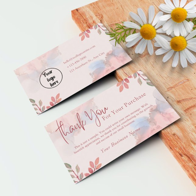 Tarjeta de agradecimiento personalizada para el cl (Personalized Thank You Card For Customer)