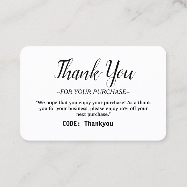 Tarjeta de agradecimiento personalizada para el pe (Reverso)