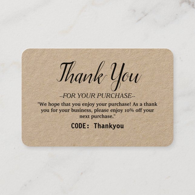 Tarjeta de agradecimiento personalizada para el pe (Reverso)