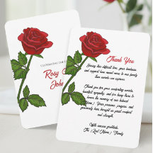 Tarjeta de agradecimiento personalizada para funer