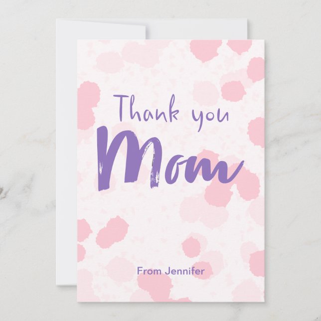 Tarjeta de agradecimiento personalizada para mamá (Anverso)