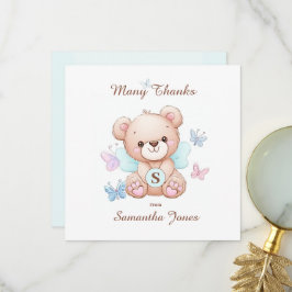 Tarjeta de agradecimiento personalizada para oso y