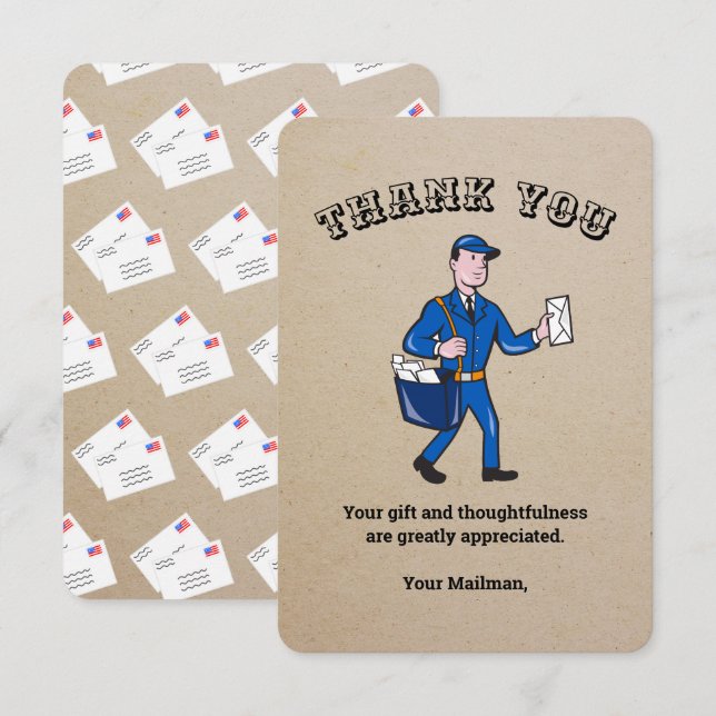 Tarjeta de agradecimiento personalizada Retro Mail (Anverso / Reverso)
