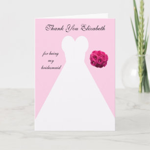 Tarjeta de agradecimiento personalizada rosa para