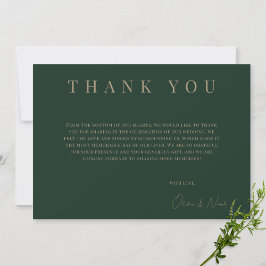 Tarjeta de agradecimiento personalizada verde y do
