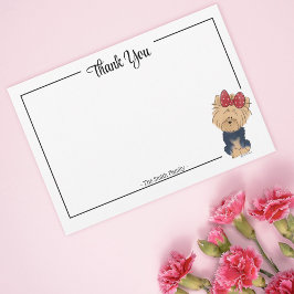 Tarjeta de agradecimiento personalizada Yorkie Arc