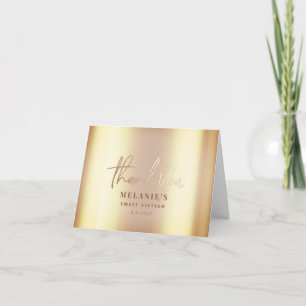 Tarjeta De Agradecimiento Personalizado 16 cumpleaños nupcial lujo oro