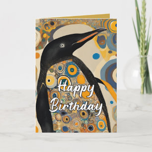 Tarjeta De Agradecimiento Personalizado 50.º cumpleaños de Art Nouveau pingü