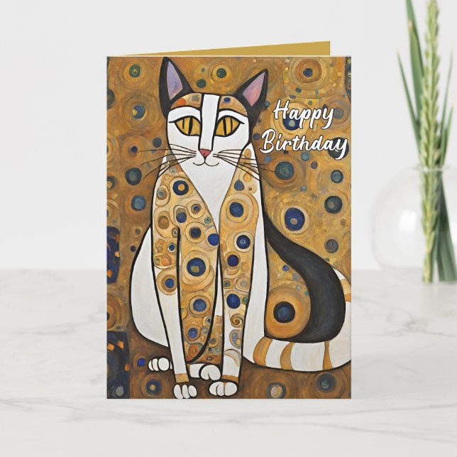 Tarjeta De Agradecimiento Personalizado 50.º cumpleaños de un gato de estilo (Anverso)