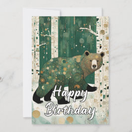 Tarjeta De Agradecimiento Personalizado 50.º cumpleaños del oso Art Nouveau