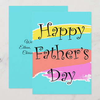 Tarjeta De Agradecimiento Personalizado agrega nombres Paint Art Happy Padre