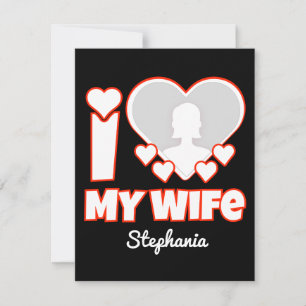 Tarjeta De Agradecimiento Personalizado Amo A Mi Esposa - Añadir Nombre y Fo