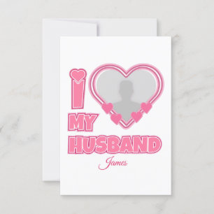 Tarjeta De Agradecimiento Personalizado Amo a Mi Marido - Añadir foto y nomb
