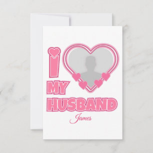 Tarjeta De Agradecimiento Personalizado Amo a Mi Marido - Añadir foto y nomb