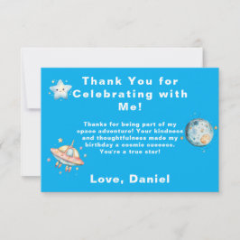 Tarjeta De Agradecimiento Personalizado Astronauta Tema Espacial Gracias