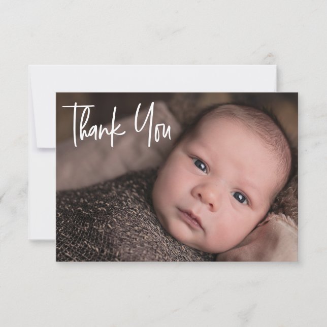 Tarjeta De Agradecimiento Personalizado Baby Boy Shower Gracias por tu nacim (Anverso)