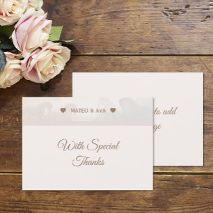 Tarjeta De Agradecimiento Personalizado Boda de los Caballos Naturales