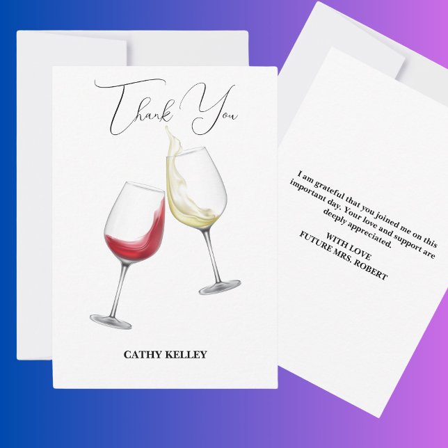 Tarjeta De Agradecimiento Personalizado Branch y Bubbly Bridal Shower (Subido por el creador)