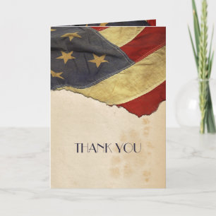 Tarjeta De Agradecimiento Personalizado Cathy - Bandera de cosecha patriótic