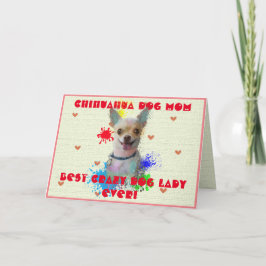 Tarjeta De Agradecimiento Personalizado Chihuahua Mamá Perro Mejor Loco Tarj