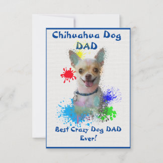 Tarjeta De Agradecimiento Personalizado Chihuahua papá perro mejor perro loc