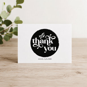 Tarjeta De Agradecimiento Personalizado Círculo Antiguo Plano Gracias