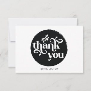 Tarjeta De Agradecimiento Personalizado Círculo Antiguo Plano Gracias