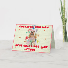 Tarjeta De Agradecimiento Personalizado Cockapoo Mamá Perro Mejor Crazy Dog 