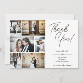 Tarjeta De Agradecimiento Personalizado Collage de fotos Boda Gracias Tarjet