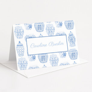 Tarjeta De Agradecimiento Personalizado Con El Nombre Ginger Jar Stationery