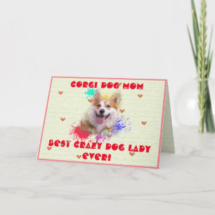 Tarjeta De Agradecimiento Personalizado Corgi Mom Dog Mejor Crazy Dog Lady E