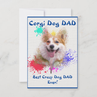 Tarjeta De Agradecimiento Personalizado Corgi papá perro mejor perro loco pa