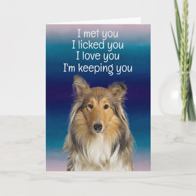 Tarjeta De Agradecimiento Personalizado Cumpleaños Card Collie (Anverso)