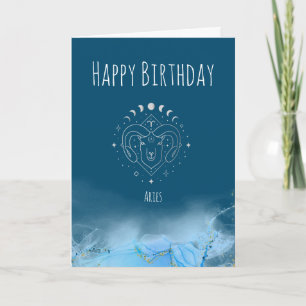 Tarjeta De Agradecimiento Personalizado cumpleaños zodiac aries estrella de 