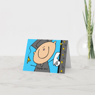 Tarjeta De Agradecimiento Personalizado Cute Boy Grad