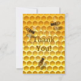 Tarjeta De Agradecimiento Personalizado de abejas doradas